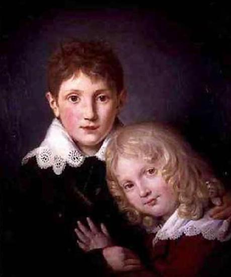 unknow artist Portrait of Paul and Alfred de Musset Sweden oil painting art